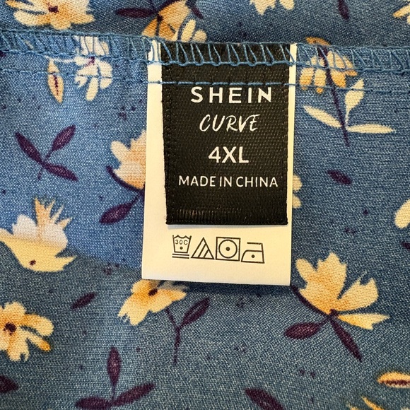 SHEIN Navy Floral Long Sleeve Dress - Picture 4 of 5